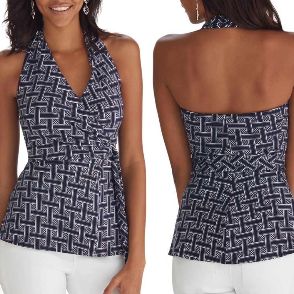 WHBM XS, Halter Basket Weave Top
